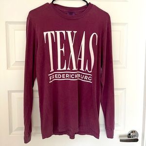 Comfort Colors Fredericksburg Texas Long Sleeve Mauve/Maroon Small